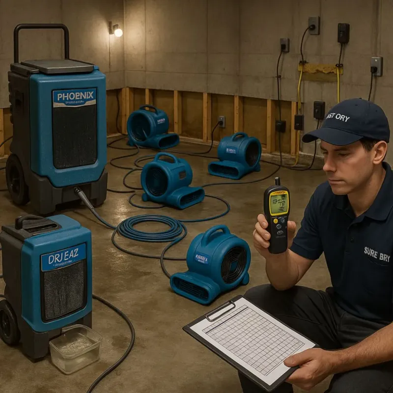 Structural Drying and Dehumidification process in Henry County, IA